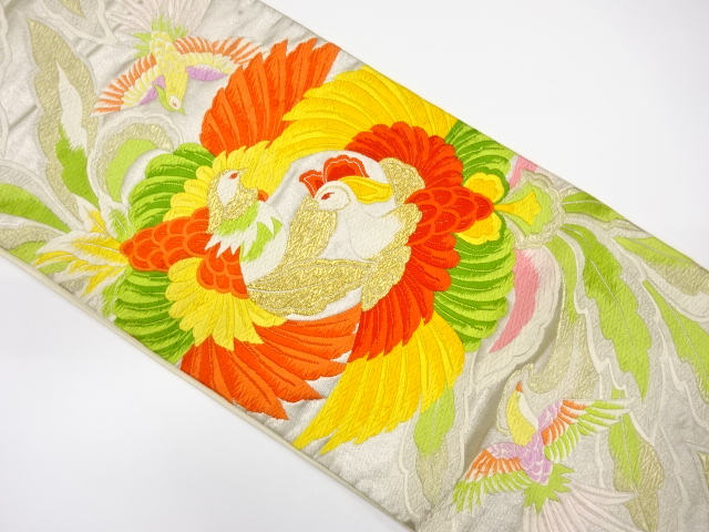 アンティーク　鳳凰模様織り出し袋帯（材料）